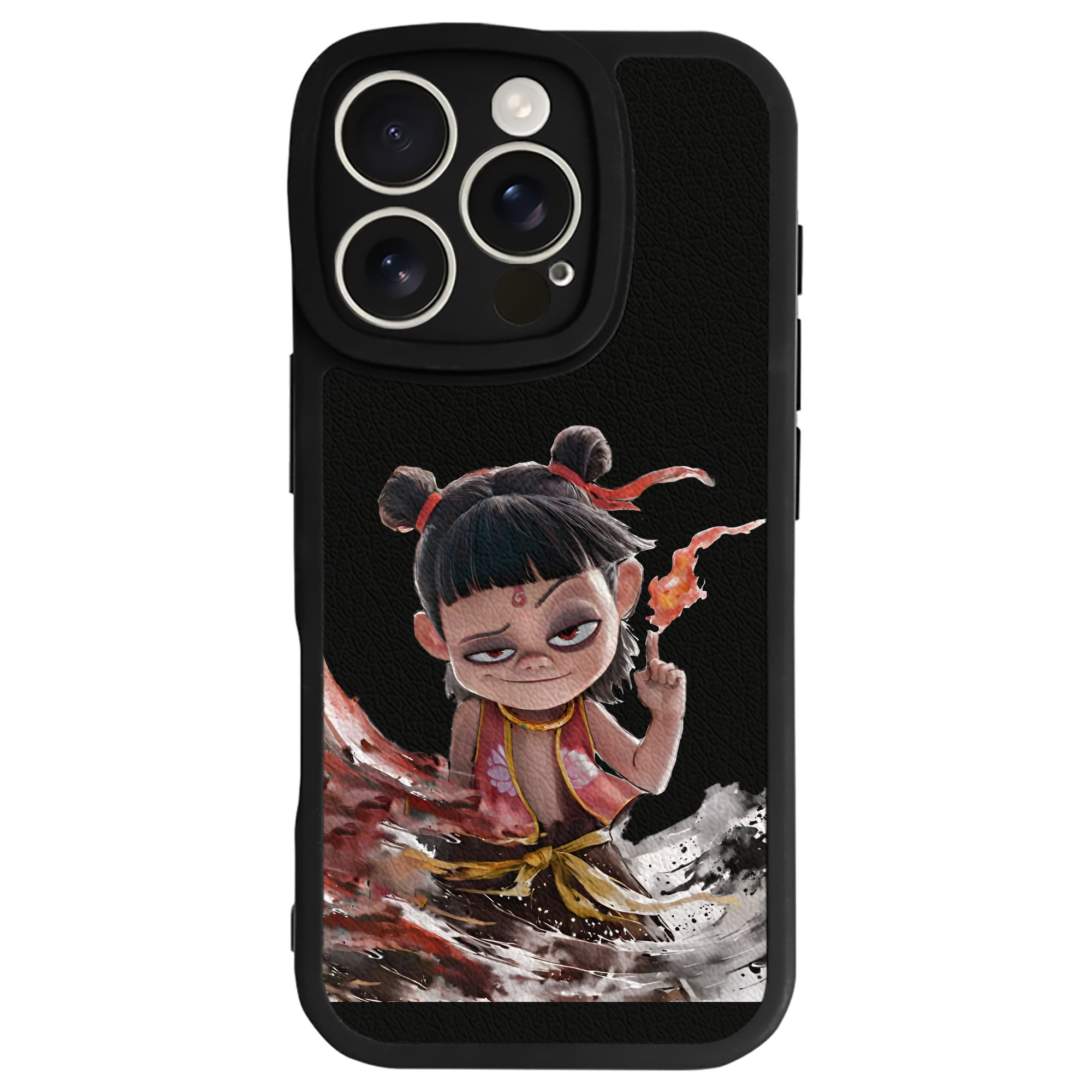 （画像用） Ne Zha 2 ナタ 魔童の大暴れ 【iPhone 16シリーズ対応】シリコンスマホケース（レザー調） 材質：シリコン